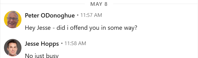 Continuing the conversation